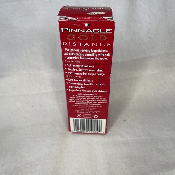 PINNACLE GOLD DISTANCE GOLF BALLS NEW NIB 1 ONE SLEEVES #1 (3 IN BOX) - Picture 3 of 3